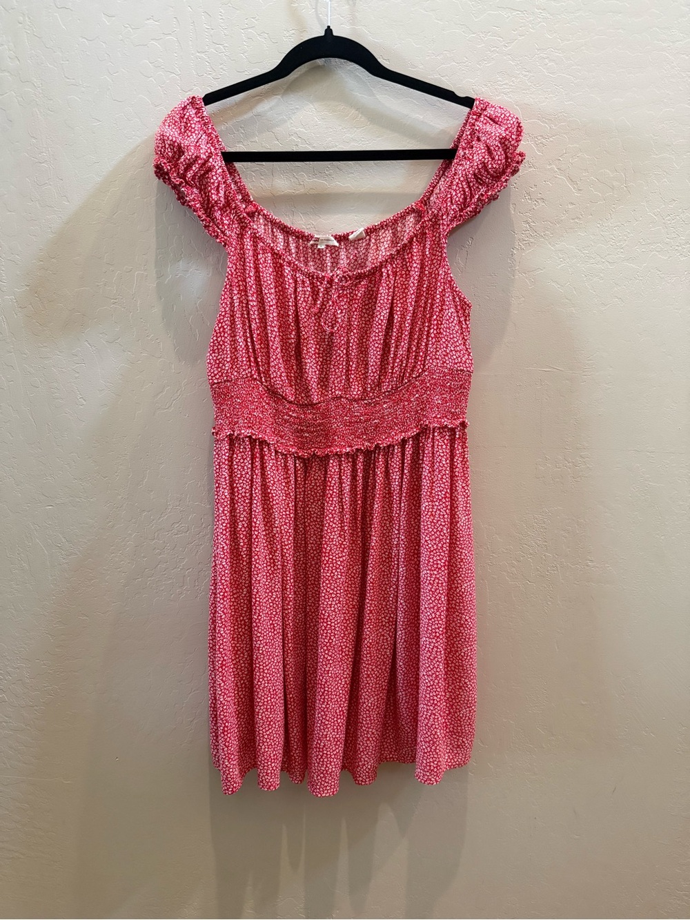 Levi's Pink Smocked-Waist Midi Dress